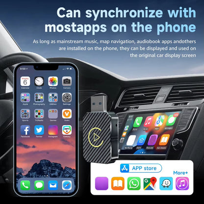 Wireless Carplay Android Auto Adapter 2 in 1 Mini Box Plug&Play Wireless Dongle BT Wifi for Wired Carplay/Andriod Auto Cars